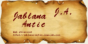 Jablana Antić vizit kartica